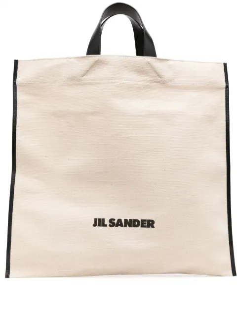 Jil Sander Border Book canvas tote bag White J26WC0019P7060