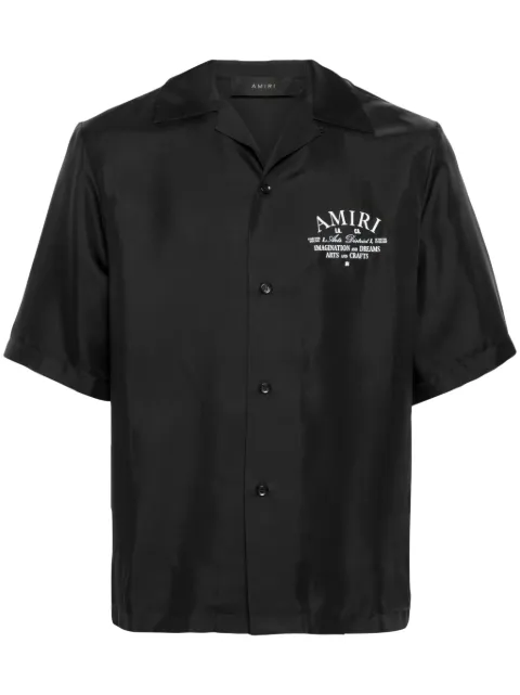 AMIRI logo-print silk shirt Black AMSTBW1018