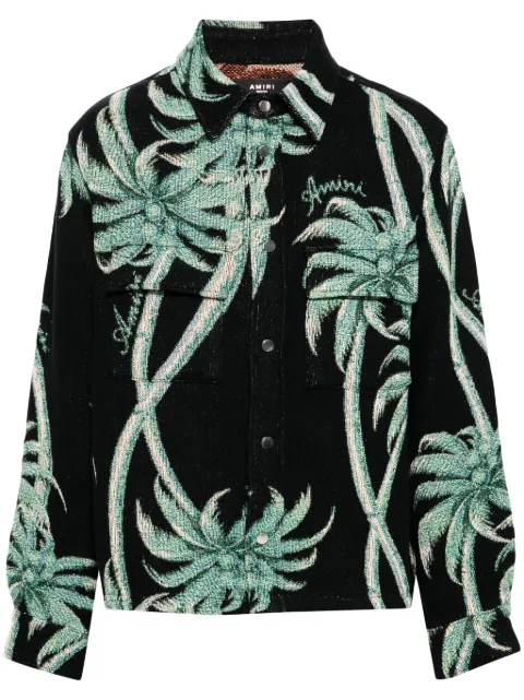 AMIRI Twisted Palms Tapestry overshirt Black AMTAOS1002