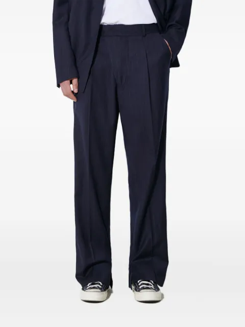 424 pinstripe pleated-front trousers Blue FF4SMT10BPTR351