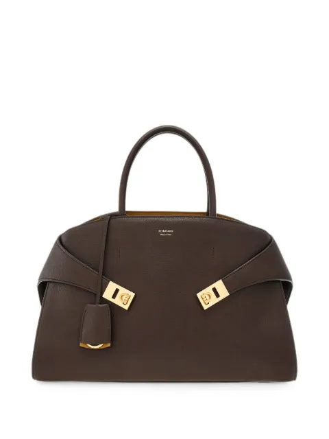 Ferragamo Hug bicolor handbag (L) Brown 777258