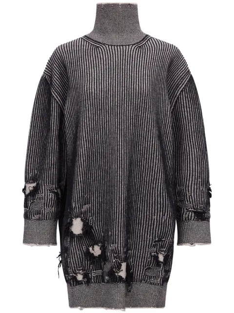 MM6 Maison Margiela distressed rib-knit jumper dress Black S62DA0031M13076