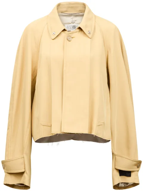 MM6 Maison Margiela logo-patch oversized jacket Yellow S62AN0136M35225