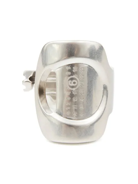 MM6 Maison Margiela numbers-engraved cut-out ring Silver SM7UQ0080P7105