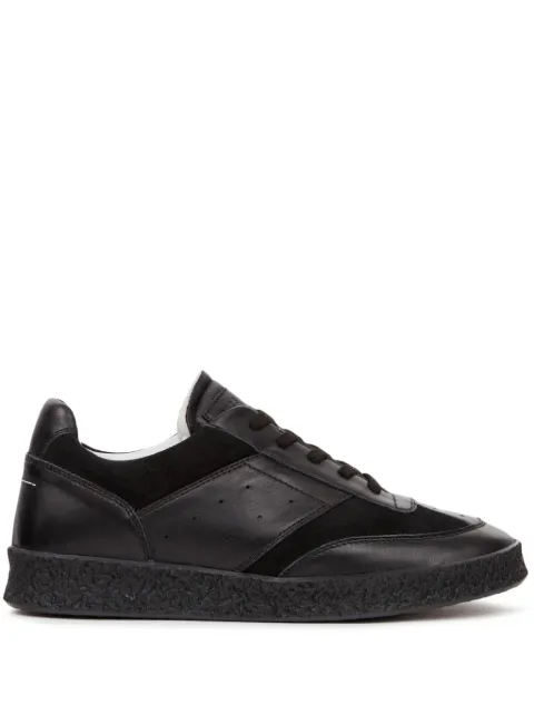 MM6 Maison Margiela stitch-logo leather sneakers Black S59WS0212P7984