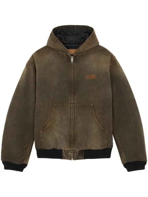 MM6 Maison Margiela hooded denim jacket Green S62AN0128S30848