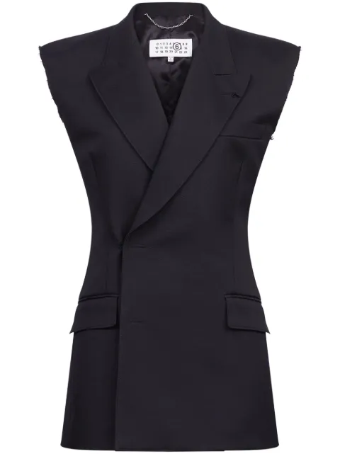 MM6 Maison Margiela raw-cut edge waistcoat Black S62FB0067M35222