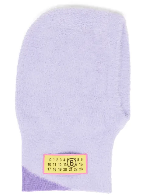 MM6 Maison Margiela Numbers-motif textured balaclava Purple S62TC0042M13073