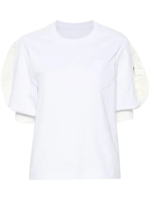 sacai cotton jersey T-shirt White SCW239