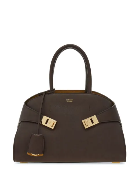 Ferragamo Hug bicolor handbag M Brown 777524