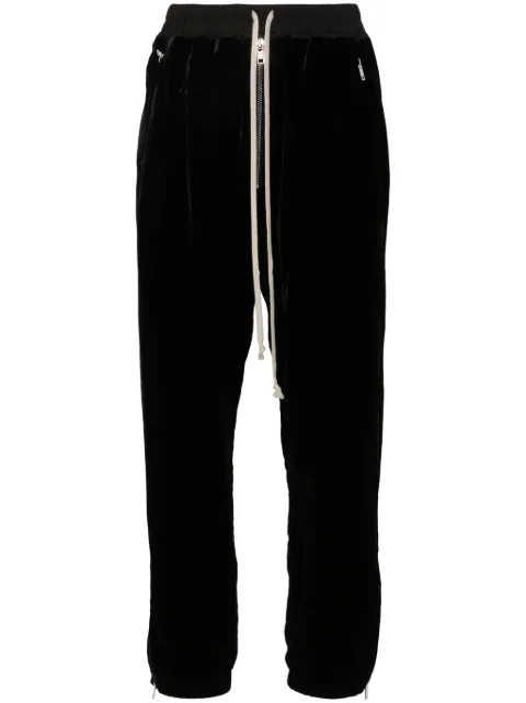 Rick Owens drop-crotch velour track pants Black RP02D3313V