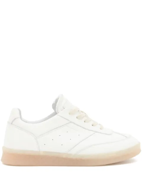 MM6 Maison Margiela stitch-logo leather sneakers White S59WS0212P7016