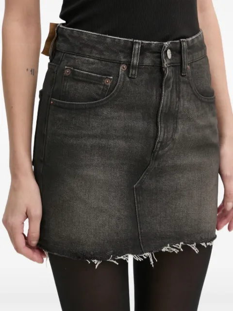MM6 Maison Margiela frayed denim skirt Grey S62ME0011S30848