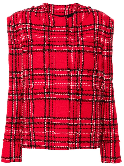 MSGM checked tweed jacket Red 3741MDG09247625