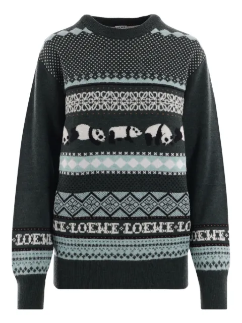 LOEWE x Suna Fujita intarsia-knit jumper Green S359Y14KF1