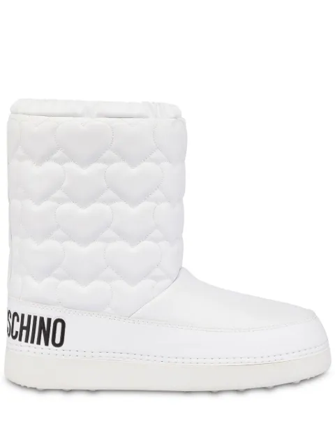 Love Moschino heart-motif quilted boots White JA24082G1LISE
