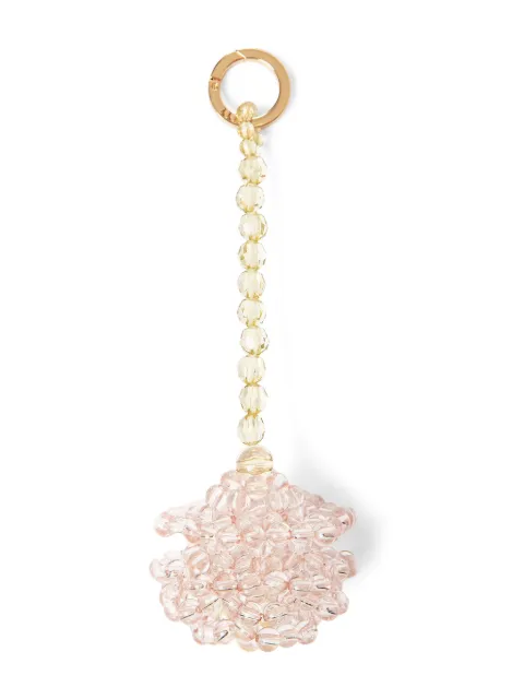 0711 floral-motif beaded keychain Pink 0711KC12