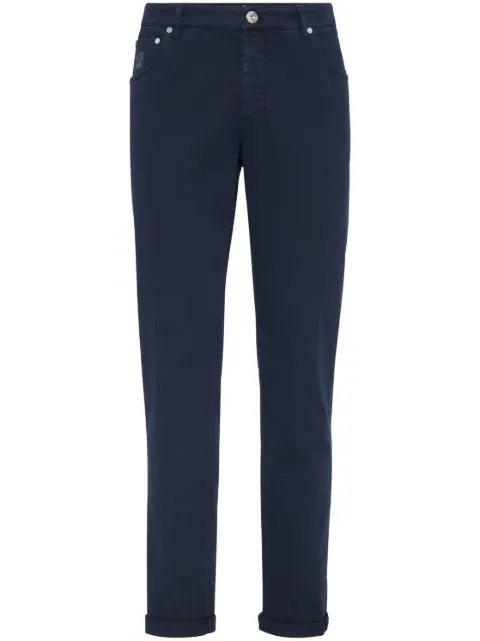 Brunello Cucinelli logo-embroidered jeans Blue M277PJ201YC7300