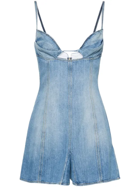 Nensi Dojaka godet-design denim mini dress Blue NDSS24DEN004