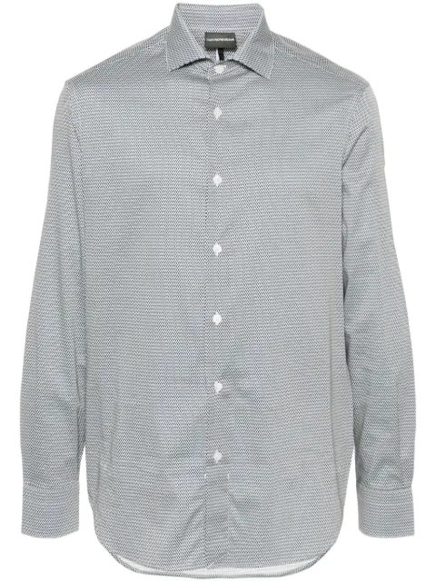 Emporio Armani wave-print long-sleeve shirt Blue 6D1C861K6BZ