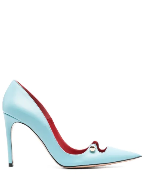 HARDOT More 100mm leather pumps Blue HMORE10