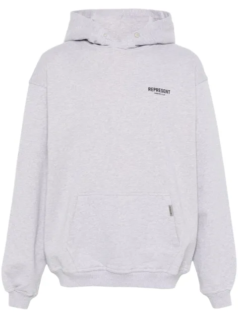 Represent Owners' Club logo-print hoodie Grey OCM41113
