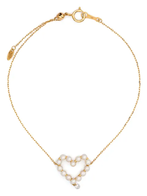 Persée 18kt yellow gold Aphrodite diamond and pearl bracelet Gold B9093YG