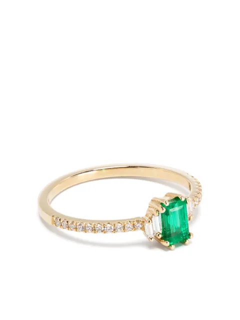 Suzanne Kalan 18kt yellow gold emerald and diamond ring Gold KOR231AOA