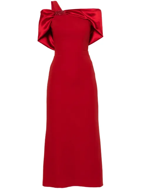 CRISTALLINI Ophelia satin midi dress Red CA71