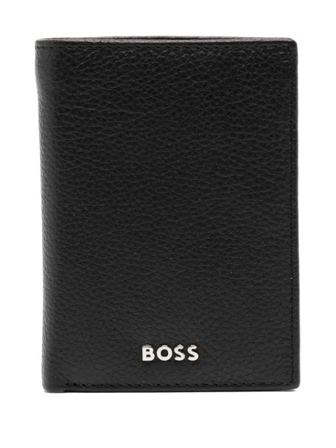 BOSS logo-plaque leather wallet Black HLG416A