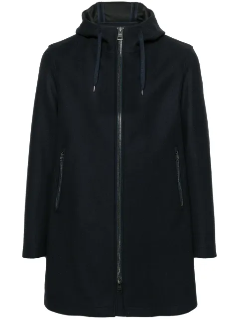 Herno logo-plaque hooded coat Blue PA000152U33428