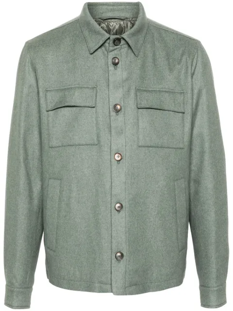 Herno button-up brushed shirt jacket Green GI00050UR38087