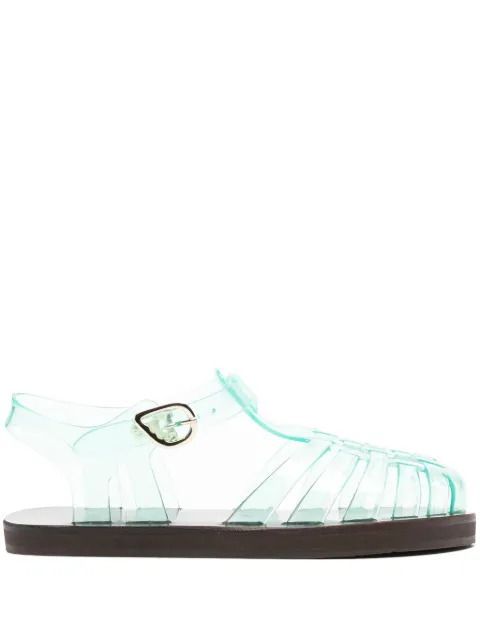 Ancient Greek Sandals Homeria Jelly flat sandals Green HOMERIAJELLYJELLYLEATHERSOLE