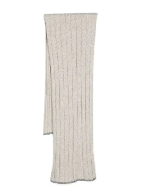 Brunello Cucinelli mélange-effect knitted scarf Neutrals M2695100CTC23