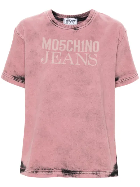 MOSCHINO JEANS logo-print twill T-shirt Pink J02128222