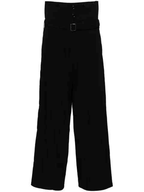 Y's high-waisted cotton trousers Black YBP07029