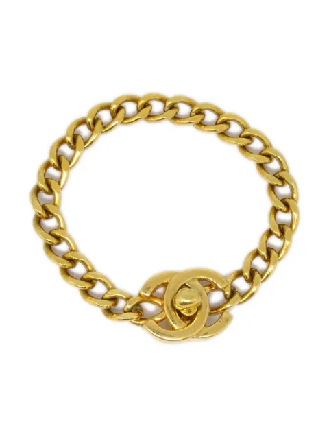 CHANEL Pre-Owned 1996 CC turn-lock chain bracelet Gold BR96P