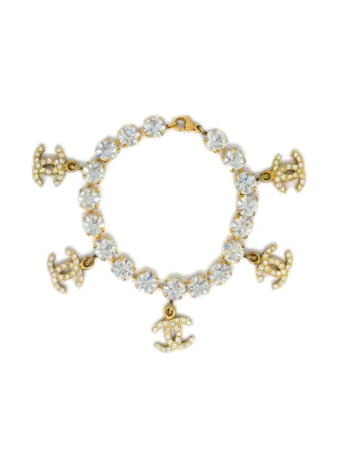 CHANEL Pre-Owned 1996 CC rhinestone-embellished bracelet Gold BR96P