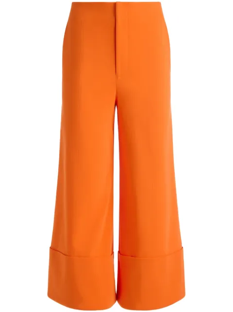alice + olivia Andra wide-leg cropped trousers Orange CC406R02104