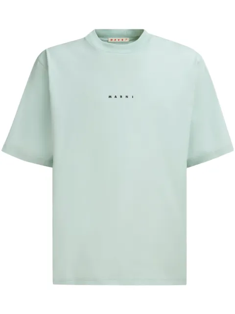 Marni logo-print cotton T-shirt Green HUMU0223P1USCS87