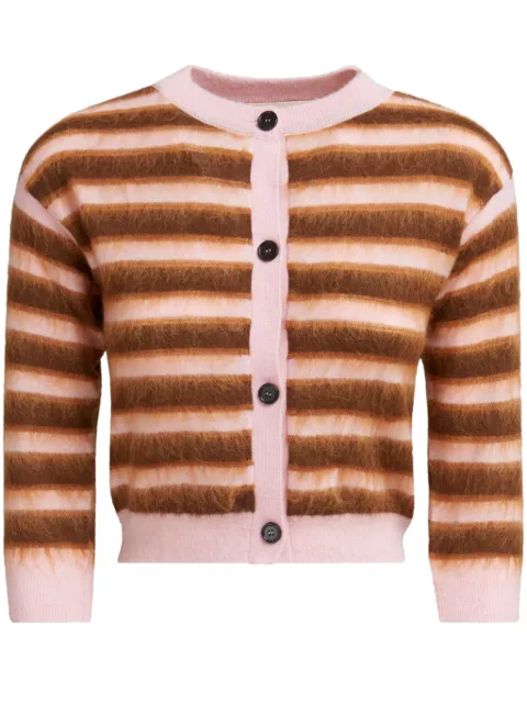 Marni striped brushed wool cardigan Pink CDMD0356Q0UFW617