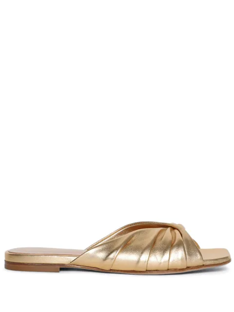 Gianvito Rossi draped metallic flat mules Gold G1000405CUONPS