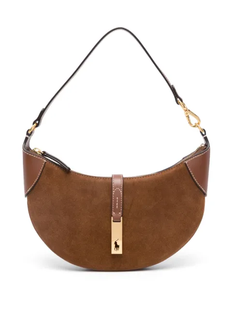 Polo Ralph Lauren mini Polo ID suede shoulder bag Brown 428929801002
