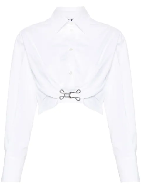 MOSCHINO JEANS poplin cropped shirt White A02038231