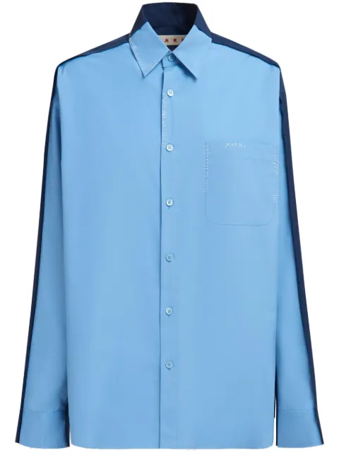 Marni panelled cotton shirt Blue CAMA0505QSUTC223