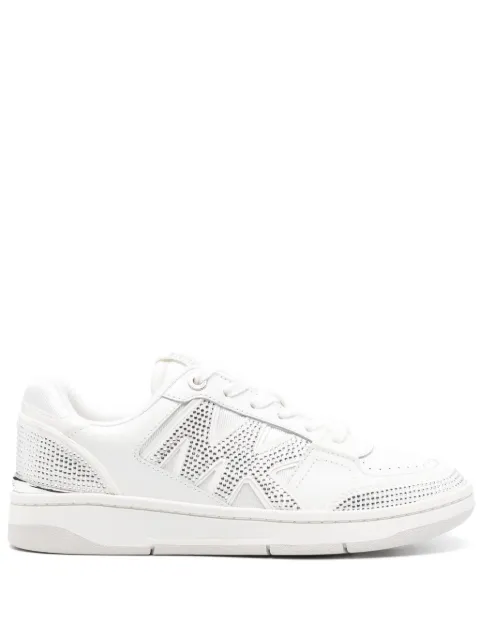 Michael Michael Kors rhinestone-embellished leather sneakers White 43T4RBFS2D