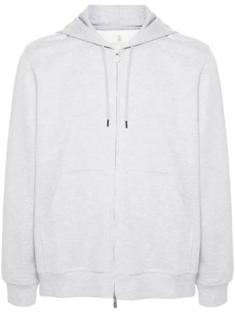 Brunello Cucinelli mélange-effect zipped hoodie Grey MM8319069GC1250