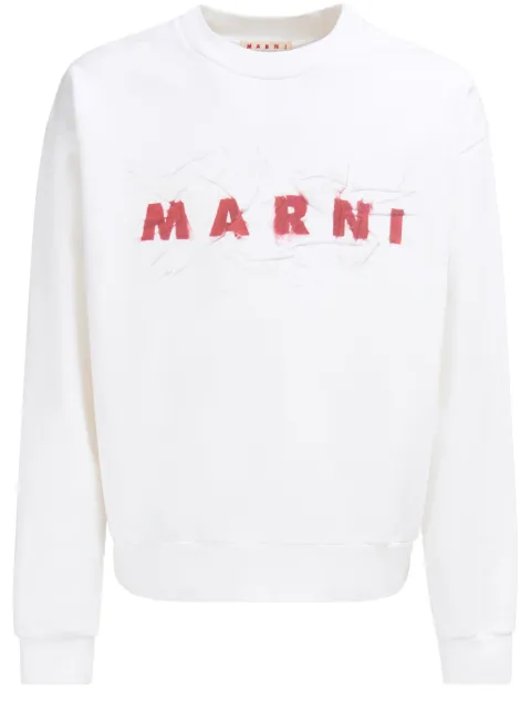 Marni logo-print cotton sweatshirt White FUMU0074PPUSCW96
