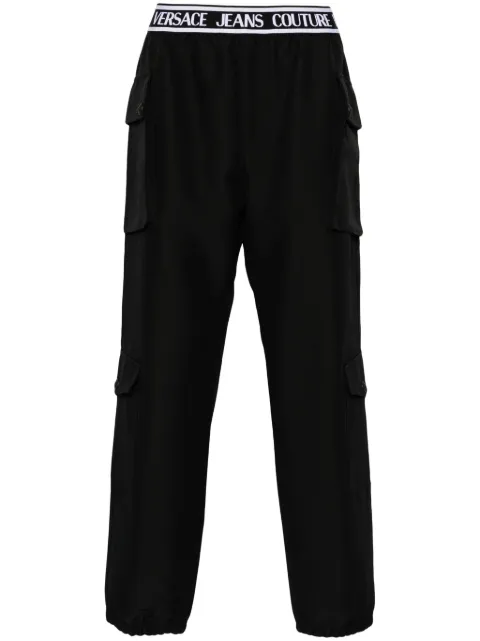 Versace Jeans Couture logo-waistband cotton cargo trousers Black 77GAA123N0357