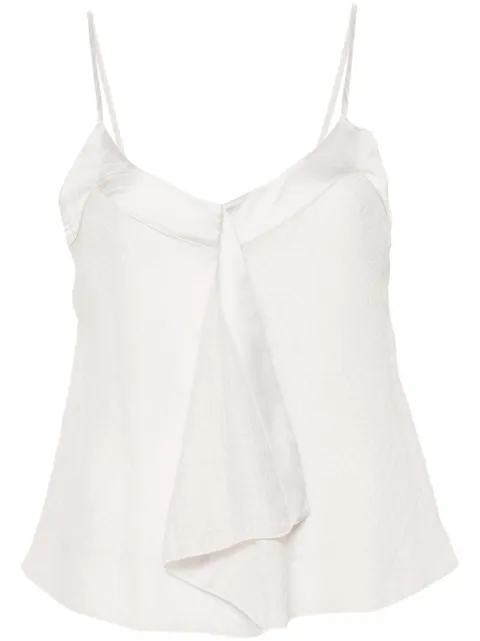 Emporio Armani ruffled seersucker top Grey 3D2K672NX4Z